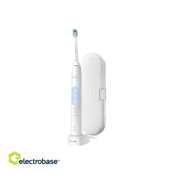 Philips | Sonicare ProtectiveClean 5100 Electric Toothbrush | HX6859/29 | Rechargeable | For adults | ml | Number of heads | Number of brush heads included 2 | Number of teeth brushing modes 3 | Sonic technology | White/Light Blue image 2
