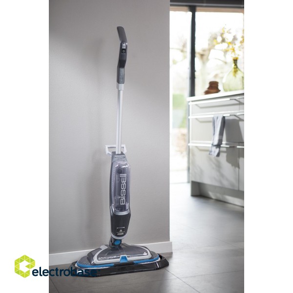 Mop | SpinWave | Cordless operating | Washing function | Operating time (max) 20 min | Lithium Ion | Power  W | 18 V | Blue/Titanium фото 5