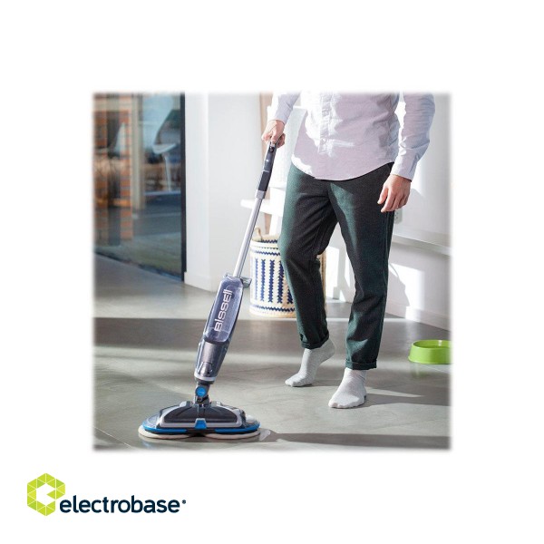 Mop | SpinWave | Cordless operating | Washing function | Operating time (max) 20 min | Lithium Ion | Power  W | 18 V | Blue/Titanium image 4
