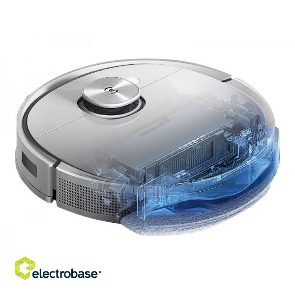 Ecovacs | DEEBOT T9 | Vacuum cleaner | Wet&Dry | Operating time (max) 175 min | Lithium Ion | 5200 mAh | Dust capacity 0.42 L | 3000 Pa | White | Battery warranty 24 month(s) image 2