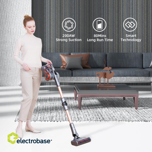 Jimmy | Vacuum Cleaner | H9 Pro | Cordless operating | Handstick and Handheld | 550 W | 28.8 V | Operating time (max) 80 min | Silver/Cooper | Warranty 24 month(s) | Battery warranty 12 month(s) image 2
