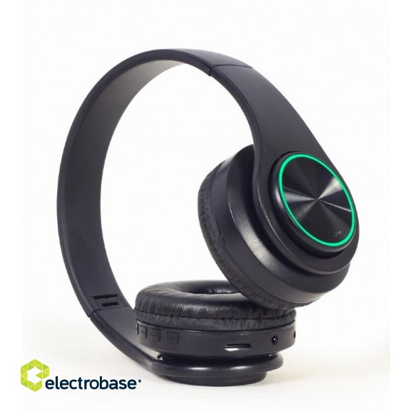 Gembird | Stereo Headset with LED Light Effects | BHP-LED-01 | Bluetooth | On-Ear | Wireless | Black image 5