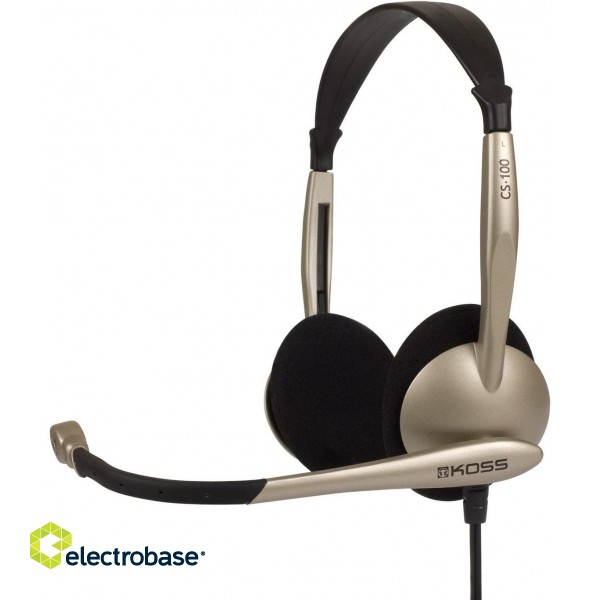 Koss | Headphones | CS100 | Wired | On-Ear | Microphone | Black/Gold image 4