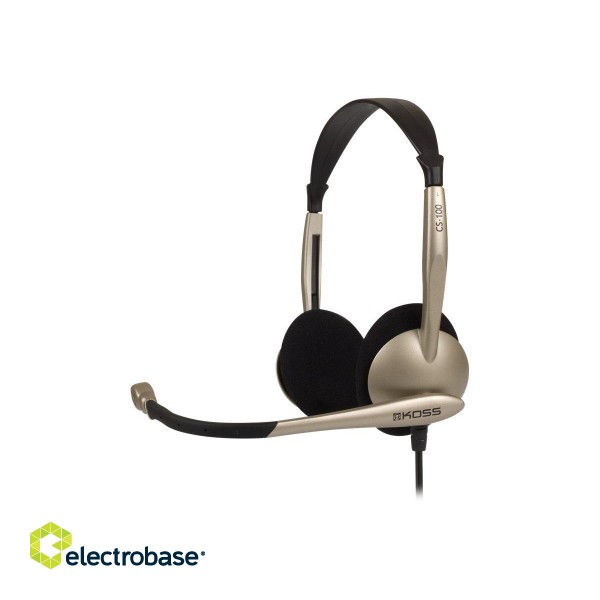 Koss | Headphones | CS100 | Wired | On-Ear | Microphone | Black/Gold image 2