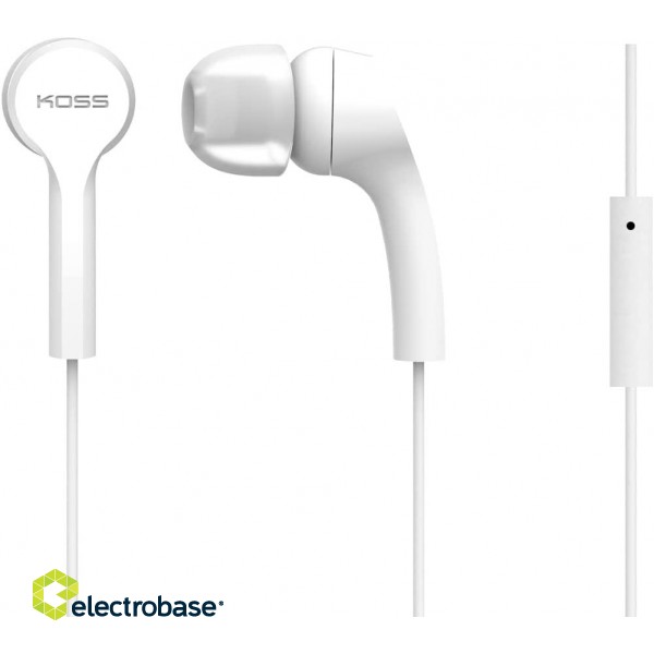 Koss | Headphones | KEB9iW | Wired | In-ear | Microphone | White image 1