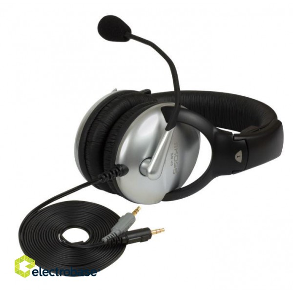 Koss | Headphones | SB45 | Wired | On-Ear | Microphone | Noise canceling | Silver/Black paveikslėlis 3