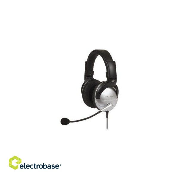 Koss | Headphones | SB45 | Wired | On-Ear | Microphone | Noise canceling | Silver/Black image 2