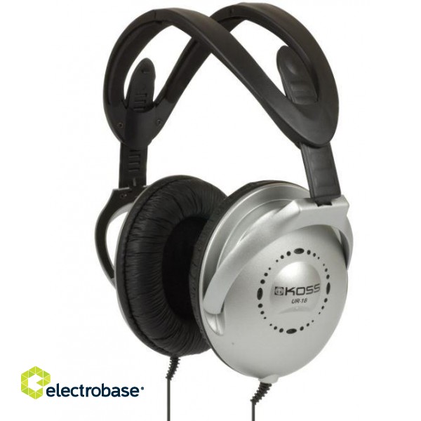 Koss | Headphones | UR18 | Wired | On-Ear | Noise canceling | Silver paveikslėlis 1