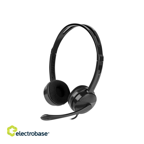 Natec | Headset | Canary Go | Wired | On-Ear | Microphone | Noise canceling | Black image 1