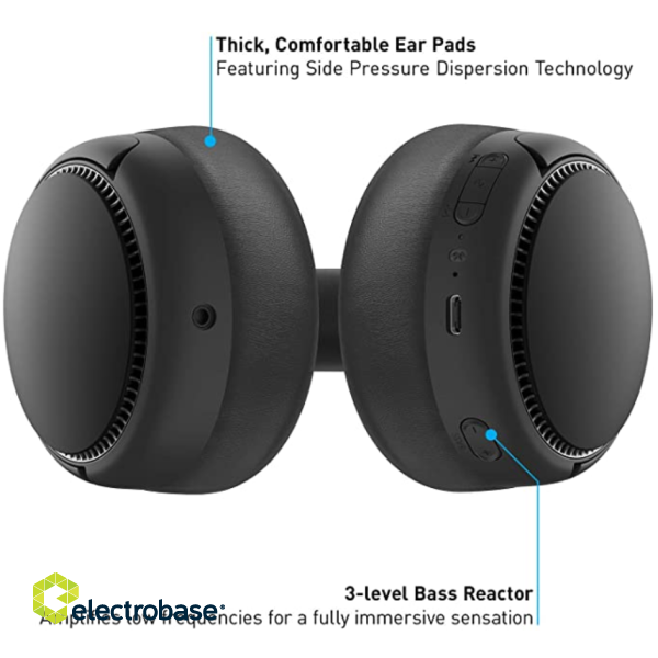 Panasonic | Deep Bass Wireless Headphones | RB-M500BE-K | Wireless | Over-ear | Microphone | Wireless | Black image 5