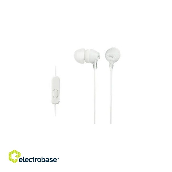 Sony | EX series | MDR-EX15AP | In-ear | White image 3