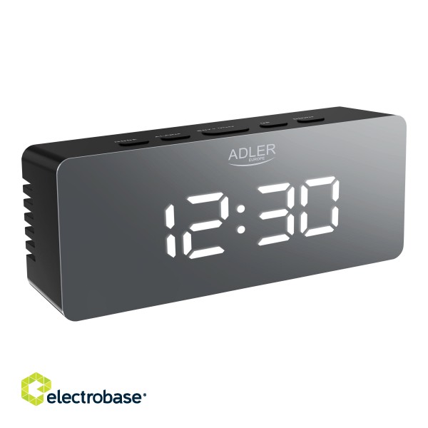 Adler | Alarm Clock | AD 1189B | Alarm function | Black фото 2