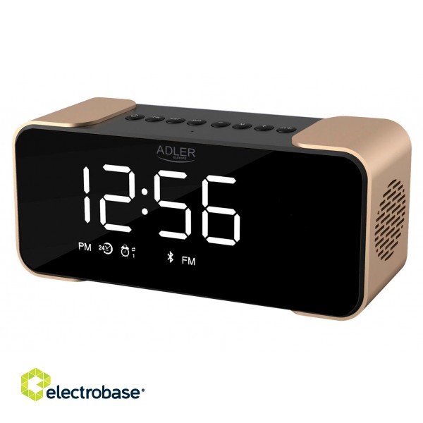 Adler | AD 1190 | Wireless alarm clock with radio | W | AUX in | Copper/Black | Alarm function image 1