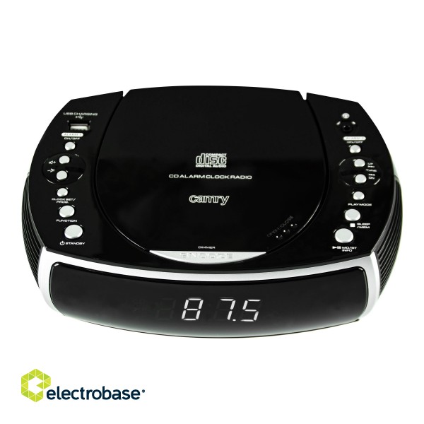 Camry | Alarm Clock | CR 1150b | Alarm function | W | Black image 6