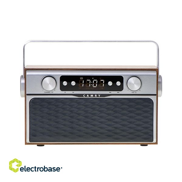 Camry | Bluetooth Radio | CR 1183 | 16 W | AUX in | Wooden image 1