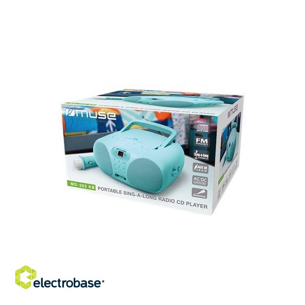 Muse | Portable Sing-A-Long Radio CD Player | MD-203 KB | AUX in | CD player | FM radio image 2
