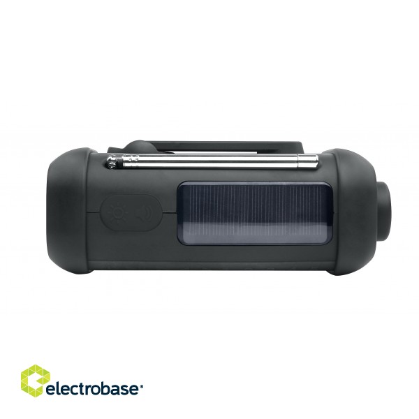 Muse | Portable Solar Radio with Crank and Flashlight | MH-08 MB | AUX in | Bluetooth | FM radio image 5