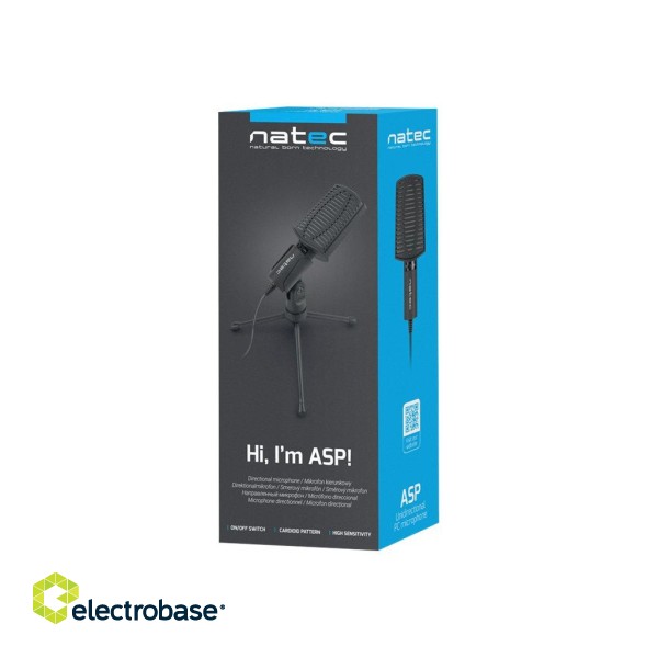 Natec | Microphone | NMI-1236 Asp | Black | Wired image 9