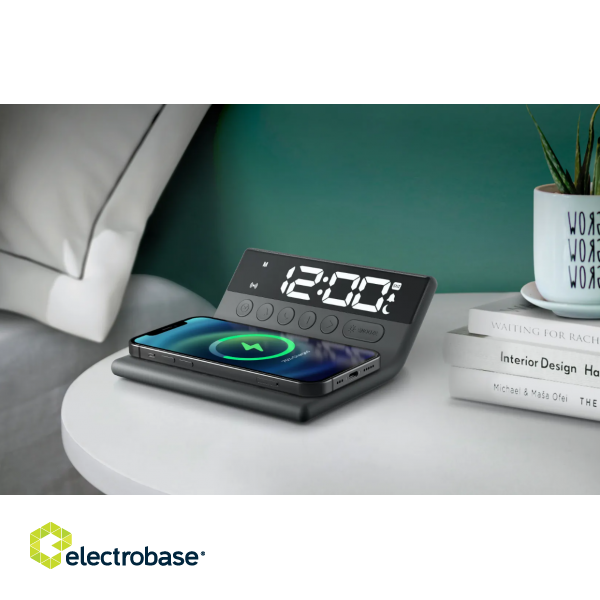 Muse | Radio with a wireless charger | M-168 WI | Black | Portable image 2