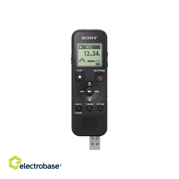 Sony | ICD-PX370 | Black | Monaural | MP3 playback | MP3 | 9540 min | Mono Digital Voice Recorder with Built-in USB фото 4