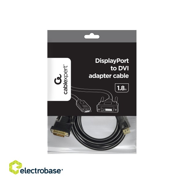 Cablexpert | Adapter cable | DisplayPort | DVI | DP to DVI-D | 1.8 m paveikslėlis 8