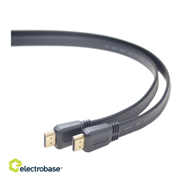 Cablexpert | Black | HDMI male-male flat cable | 3 m m image 2