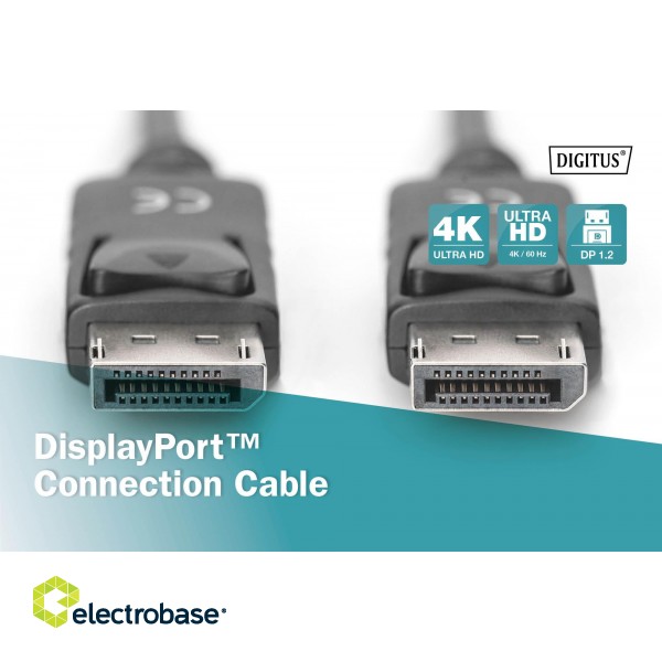 Digitus | Black | DP male | DP male | DisplayPort Connection Cable | DP to DP | 1 m image 5