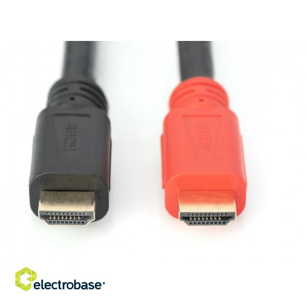 Digitus | High Speed HDMI Cable with Signal Amplifier | Black/Red | HDMI Male (type A) | HDMI Male (type A) | HDMI to HDMI | 10 m paveikslėlis 5