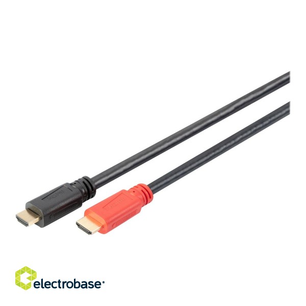 Digitus | High Speed HDMI Cable with Signal Amplifier | Black/Red | HDMI Male (type A) | HDMI Male (type A) | HDMI to HDMI | 10 m paveikslėlis 2