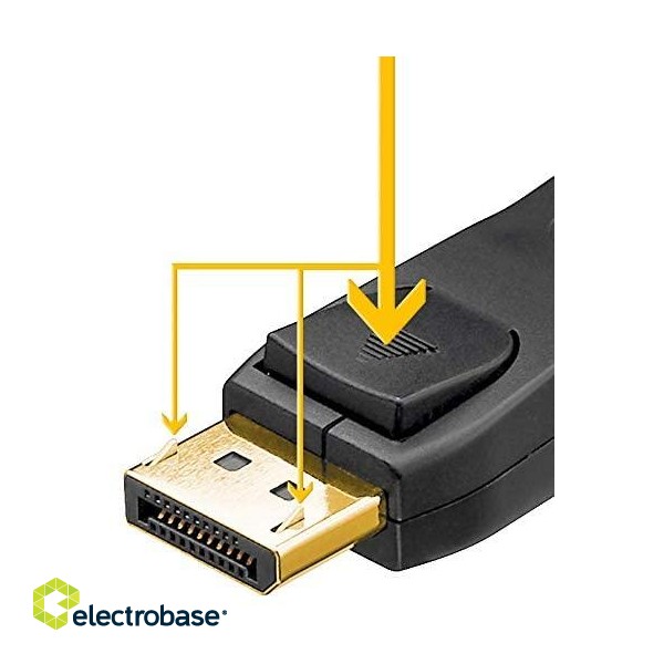 Goobay | Connector Cable 1.2 | Black | Displayport | 3 m paveikslėlis 1
