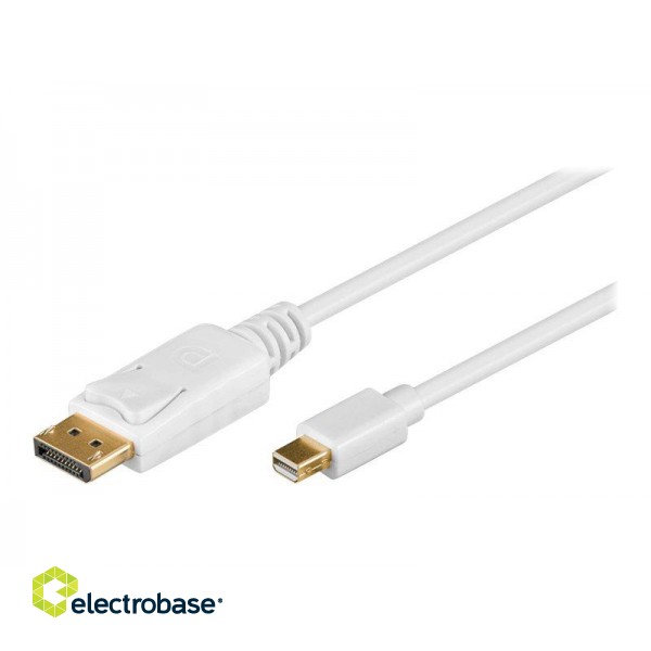 Goobay | Mini DisplayPort adapter cable 1.2 | White | Mini DisplayPort plug | DisplayPort plug | 1 m | Gold-Plated connectors фото 2