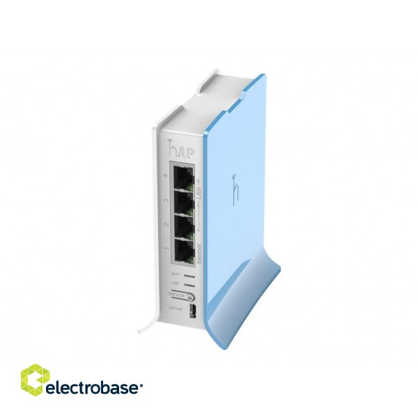 MikroTik | RB941-2nD-TC hAP Lite | Access Point | 802.11n | 2.4GHz | 10/100 Mbit/s | Ethernet LAN (RJ-45) ports 4 | MU-MiMO Yes | no PoE image 1