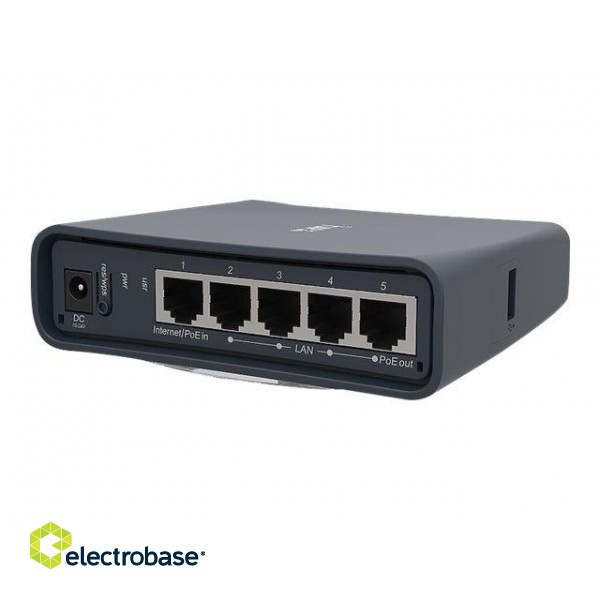 Access Point | RB952Ui-5ac2nD-TC | 802.11ac | 867 Mbit/s | 10/100 Mbit/s | Ethernet LAN (RJ-45) ports 5 | Mesh Support No | MU-MiMO Yes | No mobile broadband | Antenna type Internal | 12 month(s) paveikslėlis 7