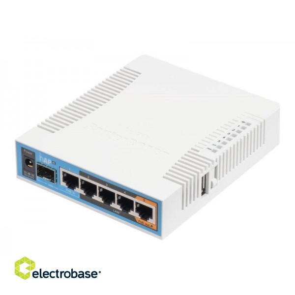 MikroTik | RB962UiGS-5HacT2HnT | hAP ac | 802.11ac | 2.4/5.0 | 1300 Mbit/s | 10/100/1000 Mbit/s | Ethernet LAN (RJ-45) ports 5 | MU-MiMO Yes | PoE in/out image 2