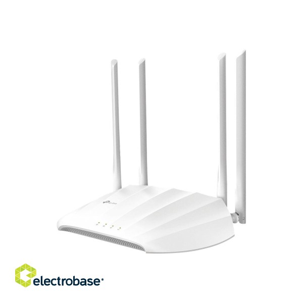 TP-LINK | TL-WA1201 | Access Point | 802.11ac | 2.4GHz/5 GHz | 300+867 Mbit/s | 10/100/1000 Mbit/s | Ethernet LAN (RJ-45) ports 1 | MU-MiMO Yes | no PoE | Antenna type 4 Fixed High Performance | No image 2