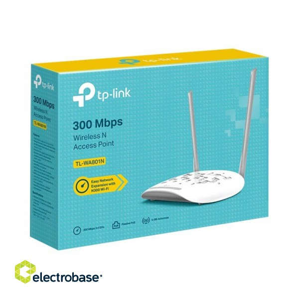 TP-LINK | Access Point | TL-WA801N | 802.11n | 2.4 | 300 Mbit/s | 10/100 Mbit/s | Ethernet LAN (RJ-45) ports 1 | MU-MiMO No | PoE in/out | Antenna type 2 x Fixed Omni-Directional Antennas | No image 7