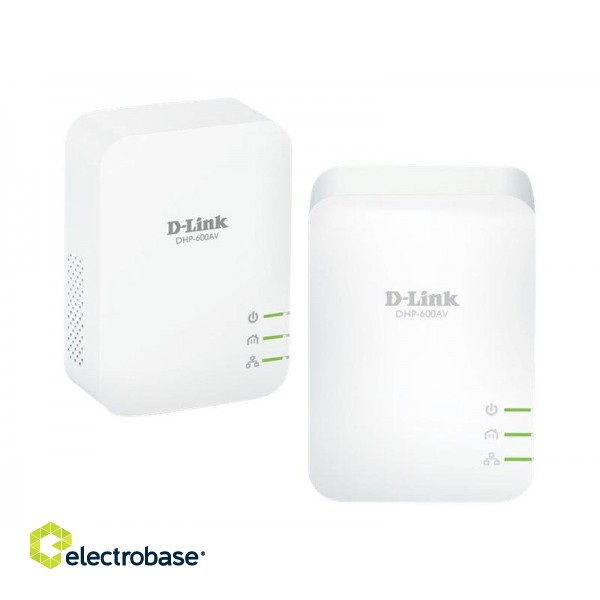 D-Link | PowerLine AV2 1000 HD Gigabit Starter Kit | DHP-601AV/E | 1000 Mbit/s | Ethernet LAN (RJ-45) ports 1 | No Wi-Fi | Extra socket image 1
