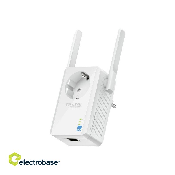 TP-LINK | Extender with AC Passthrough | TL-WA860RE | 10/100 Mbit/s | Ethernet LAN (RJ-45) ports 1 | 802.11n | 2.4GHz | Wi-Fi data rate (max) 300 Mbit/s | Extra socket image 2