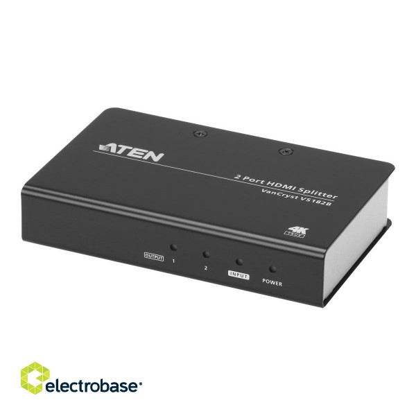 Aten | 2-Port True 4K HDMI Splitter | VS182B | Input: 1 x HDMI Type A Female; Output: 2 x HDMI Type A Female image 2