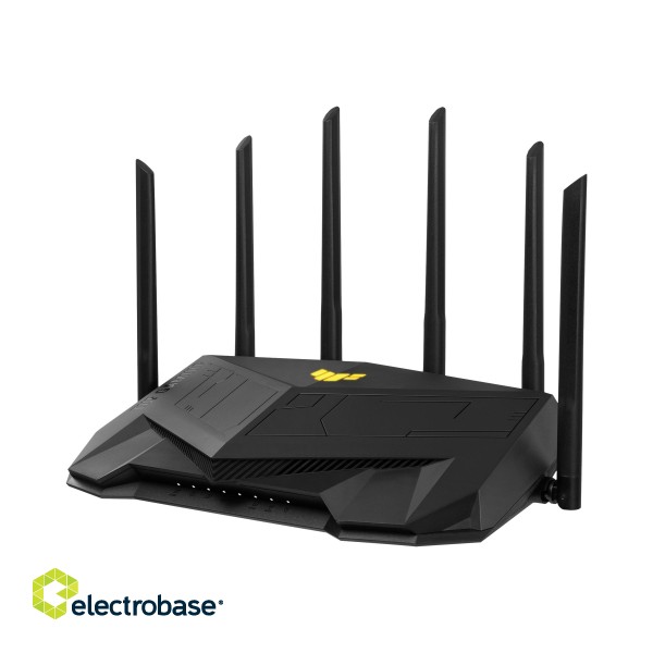 Dual Band WiFi6 Gigabit Router | TUF Gaming AX6000 | 802.11ax | 1148+4804 Mbit/s | 10/100/1000 Mbit/s | Ethernet LAN (RJ-45) ports 5 | Mesh Support Yes | MU-MiMO Yes | No mobile broadband | Antenna type External image 4