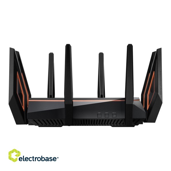 GT-AX11000 Tri-band WiFi Gaming Router | ROG Rapture | 802.11ax | 4804+1148 Mbit/s | 10/100/1000 Mbit/s | Ethernet LAN (RJ-45) ports 4 | Mesh Support Yes | MU-MiMO No | No mobile broadband | Antenna type 8xExternal | 2 x USB 3.1 Gen 1 | mon image 8