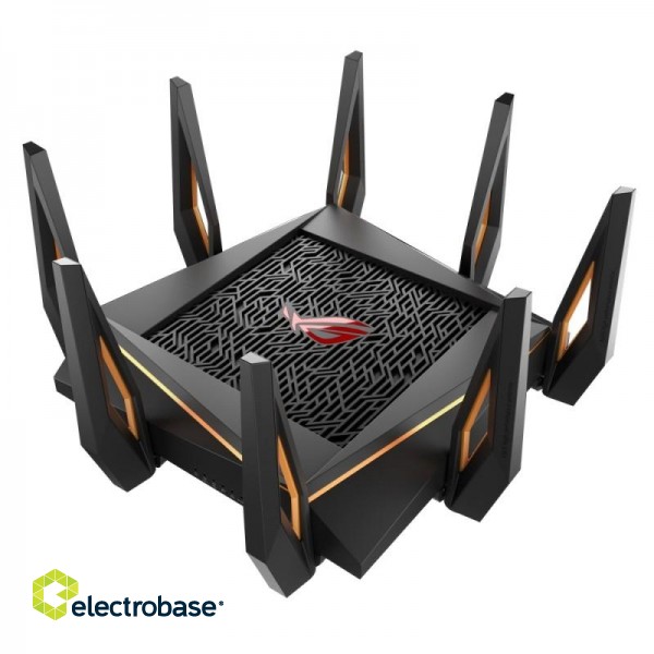 GT-AX11000 Tri-band WiFi Gaming Router | ROG Rapture | 802.11ax | 4804+1148 Mbit/s | 10/100/1000 Mbit/s | Ethernet LAN (RJ-45) ports 4 | Mesh Support Yes | MU-MiMO No | No mobile broadband | Antenna type 8xExternal | 2 x USB 3.1 Gen 1 image 1