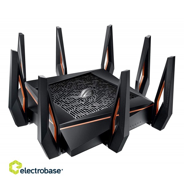 GT-AX11000 Tri-band WiFi Gaming Router | ROG Rapture | 802.11ax | 4804+1148 Mbit/s | 10/100/1000 Mbit/s | Ethernet LAN (RJ-45) ports 4 | Mesh Support Yes | MU-MiMO No | No mobile broadband | Antenna type 8xExternal | 2 x USB 3.1 Gen 1 | mon image 3