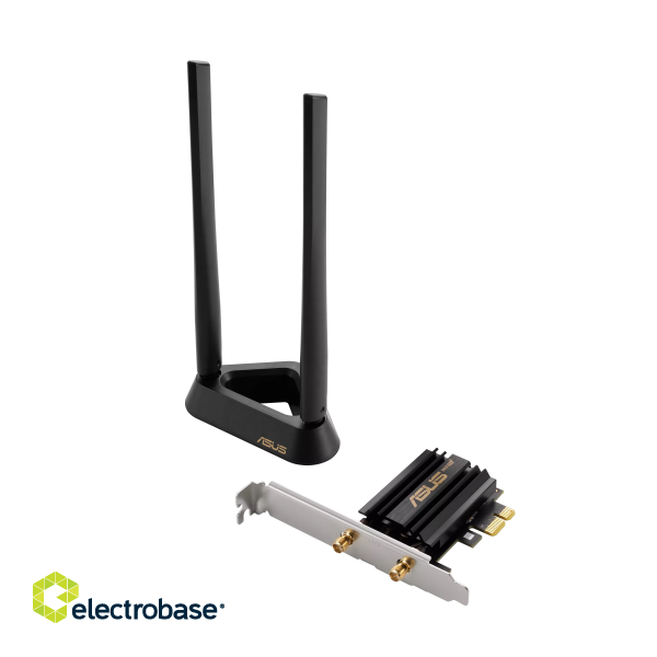 Tri Band PCI-E WiFi 6E | PCE-AXE59BT | 802.11ax | 574/2402/2042574/2402/2042 Mbit/s | Mbit/s | Ethernet LAN (RJ-45) ports | Mesh Support No | MU-MiMO No | No mobile broadband | Antenna type | 36 month(s) image 5