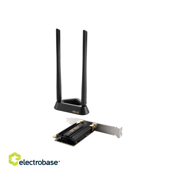 Tri Band PCI-E WiFi 6E | PCE-AXE59BT | 802.11ax | 574/2402/2042574/2402/2042 Mbit/s | Mbit/s | Ethernet LAN (RJ-45) ports | Mesh Support No | MU-MiMO No | No mobile broadband | Antenna type | 36 month(s) image 6