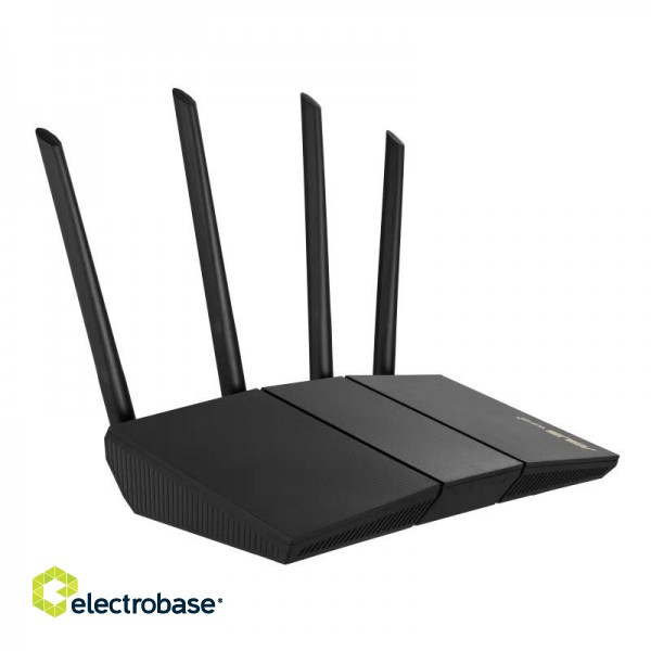 Wireless AX3000 Dual Band WiFi 6 | RT-AX57 | 802.11ax | 2402+574 Mbit/s | 10/100/1000 Mbit/s | Ethernet LAN (RJ-45) ports 4 | Mesh Support Yes | MU-MiMO Yes | No mobile broadband | Antenna type External image 5