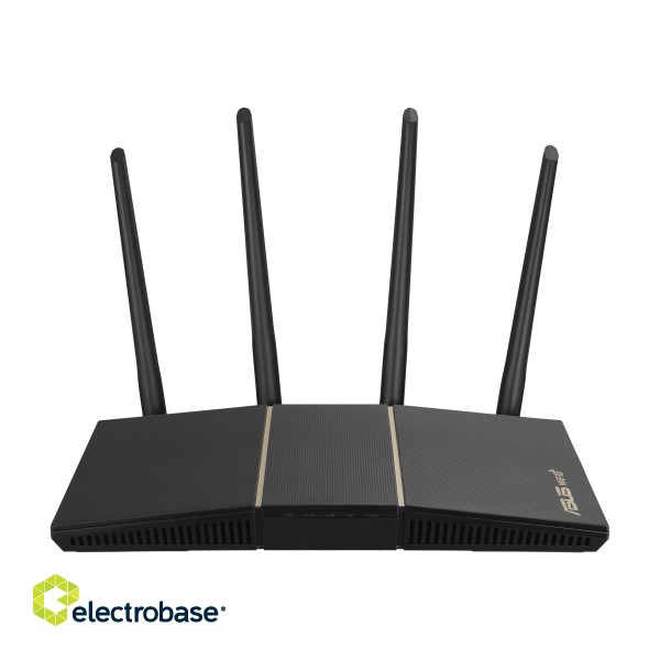Wireless AX3000 Dual Band WiFi 6 | RT-AX57 | 802.11ax | 2402+574 Mbit/s | 10/100/1000 Mbit/s | Ethernet LAN (RJ-45) ports 4 | Mesh Support Yes | MU-MiMO Yes | No mobile broadband | Antenna type External image 4