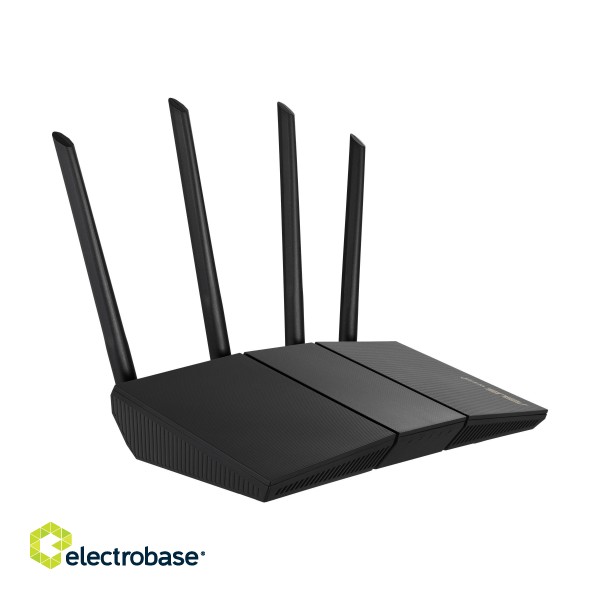 Wireless AX3000 Dual Band WiFi 6 | RT-AX57 | 802.11ax | 2402+574 Mbit/s | 10/100/1000 Mbit/s | Ethernet LAN (RJ-45) ports 4 | Mesh Support Yes | MU-MiMO Yes | No mobile broadband | Antenna type External image 6