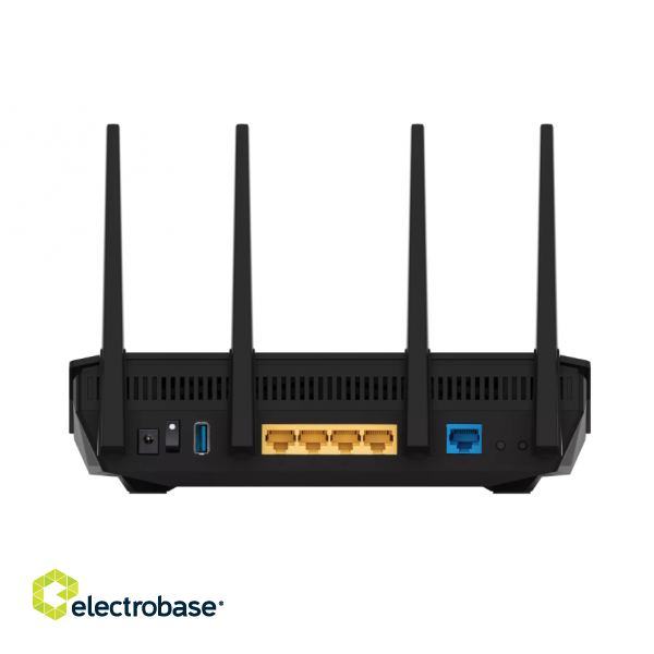 Wireless WiFi 6 Dual Band Extendable Router | RT-AX5400 | 802.11ax | 5400 Mbit/s | Ethernet LAN (RJ-45) ports 4 | Mesh Support Yes | MU-MiMO Yes | Antenna type External paveikslėlis 2