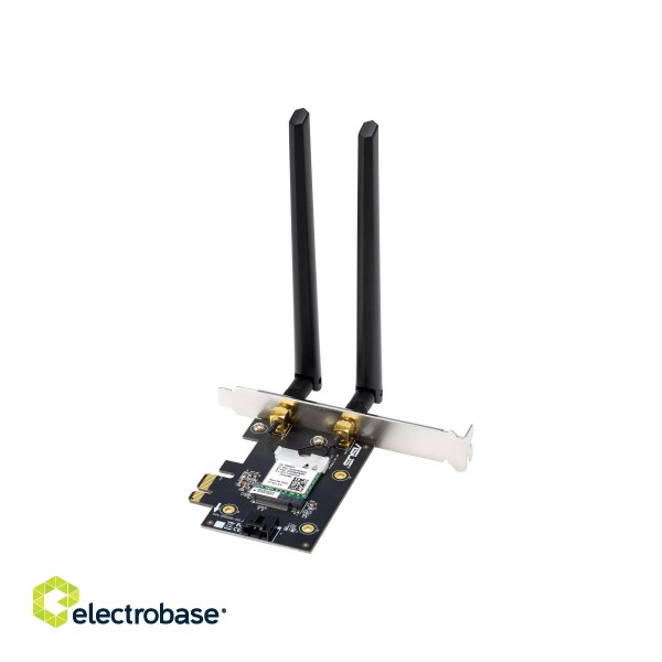 AX1800 Dual-Band Bluetooth 5.2 PCIe Wi-Fi Adapter | PCE-AX1800 | 802.11ax | 574+1201 Mbit/s | Mbit/s | Ethernet LAN (RJ-45) ports | Mesh Support No | MU-MiMO Yes | No mobile broadband | Antenna type External | month(s) image 2